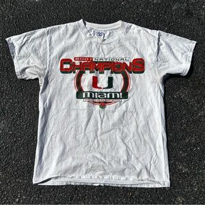 Vintage Miami 2001 National Champions T-Shirt Size Medium